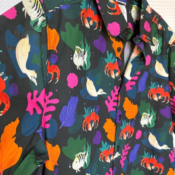 Disney The Little Mermaid Woven Shirt button up Live Action Film Hawaiian shirt - Picture 7 of 9
